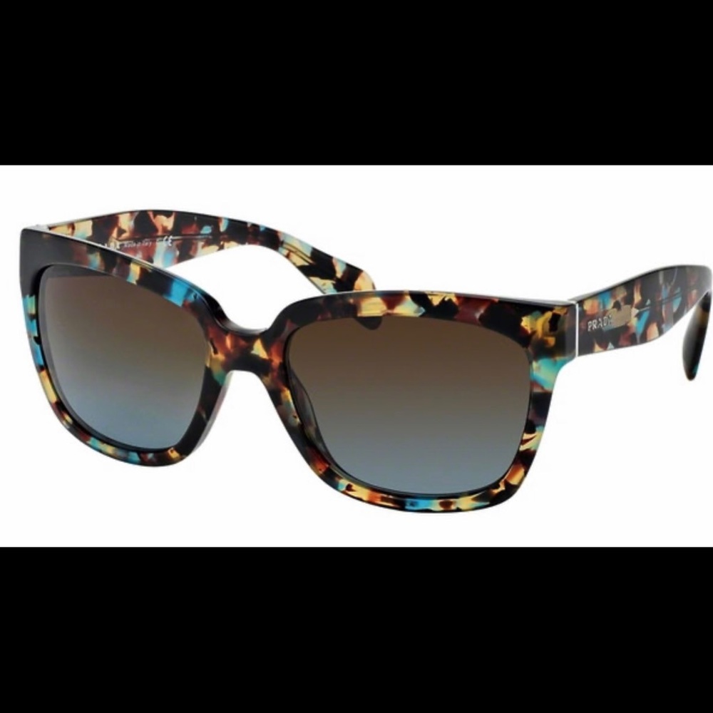 PRADA SPR07P Tortoise Brown/Turquoise Sunglasses